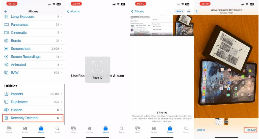 江门苹果14维修分享 iPhone14 上恢复已删除的照片 