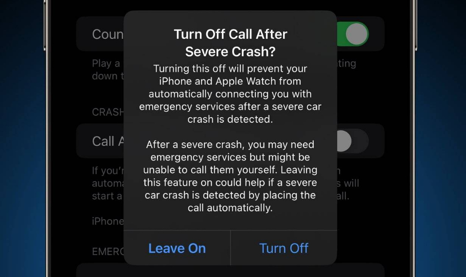 江门苹果14维修分享 iPhone 14 和 Apple Watch 上关闭崩溃检测 